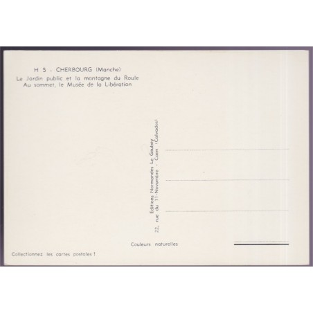 Cherbourg, le jardin public et la montagne du Roule - carte postale département 50 Manche