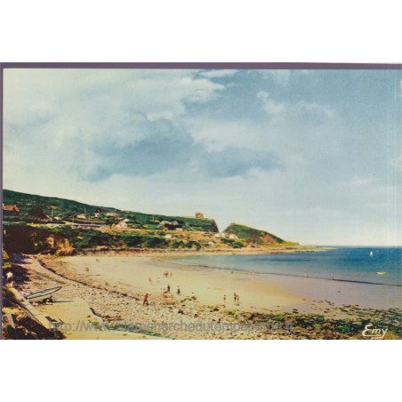 Cherbourg - Barfleur, dans l'anse du Brick - carte postale département 50 Manche - plage de Cherbourg,