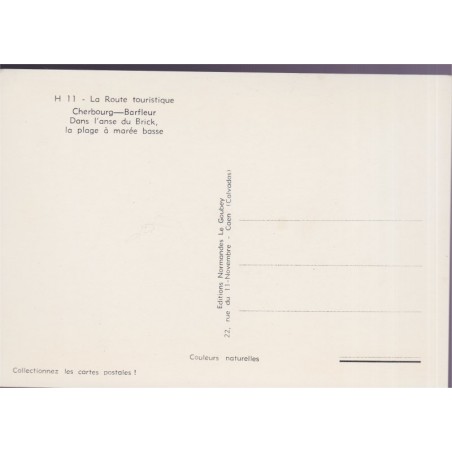 Cherbourg - Barfleur, dans l'anse du Brick - carte postale département 50 Manche - plage de Cherbourg,