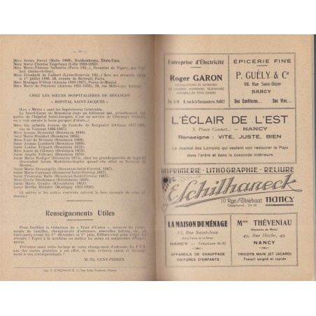 Trait-d'union entre les anciennes du Sacré-Coeur de Montigny-lès-Metz, Lorraine juillet 1946 - revues écoles