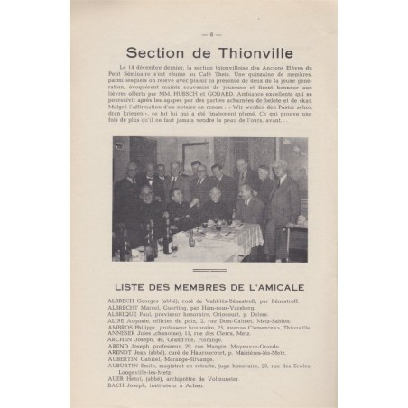 1 Bulletin et 7 TRAIT-D'UNION  l'Amicale des Anciens élèves du Petit Séminaire de Montigny-lès-Metz, Lorraine janvier 1960