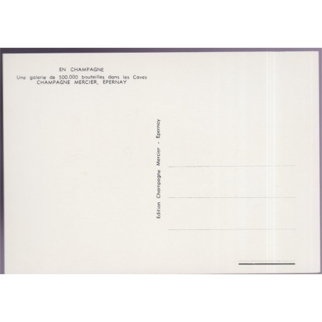 Epernay, Champagne Mercier, une galerie de 500.000 bouteilles  - carte postale publicitaire département 51 Marne, vins,
