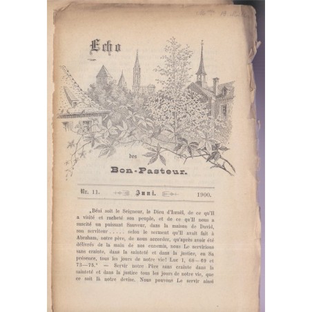 L'Echo du Bon-Pasteur Strasbourg, pensionnat de 1896 à 1913 - revues écoles, Colonies, alsatiques, généalogie