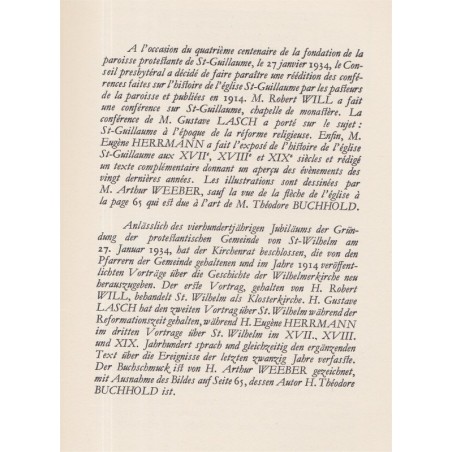 Eglise Saint-Guillaume Strasbourg, Geschichte der Wilhelmer Kirche, 1934 - protestantisme, alsatiques