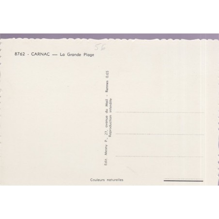 Carnac, la grande plage  - carte postale département Morbihan, Bretagne