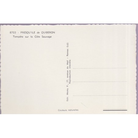 Quiberon, tempête sur la côte sauvage  - carte postale département Morbihan, Bretagne