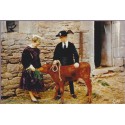 La Bretagne, folklore de France - carte postale département Morbihan, Bretagne, animaux