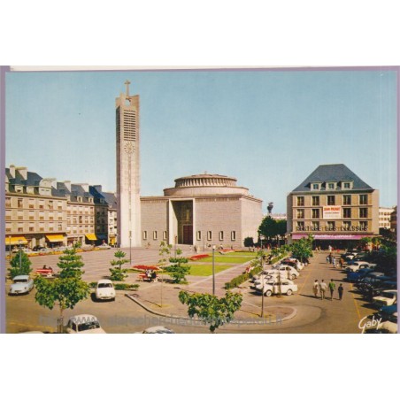Lorient, église Notre-Dame des Victoires, carte postale département Morbihan, Bretagne,