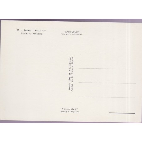 Lorient, le jardin du Faouëdic - carte postale département Morbihan, Bretagne