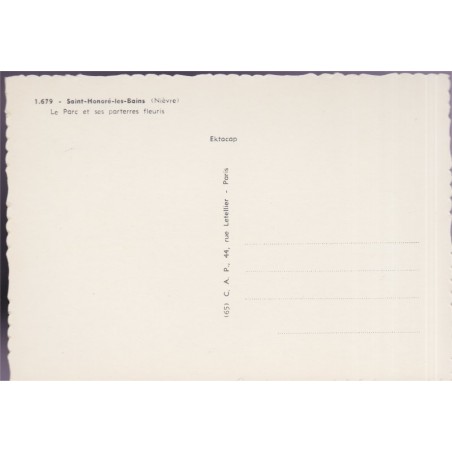 Saint-Honoré-les-Bains, le parc - carte postale département Nièvre