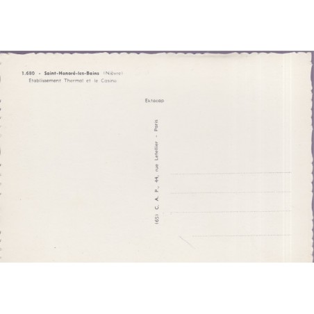 Saint-Honoré-les-Bains, établissement thermal et casino - carte postale département Nièvre 58