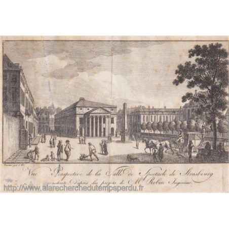 Estampe Perspective de la salle de spectacle de Strasbourg d'après les projets de Robin, Frédéric Charles Wissant, 1804 - Opéra