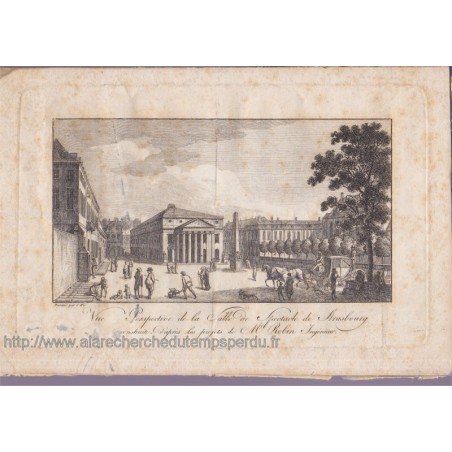 Estampe Perspective de la salle de spectacle de Strasbourg d'après les projets de Robin, Frédéric Charles Wissant, 1804 - Opéra