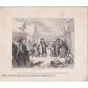 Gravure, Louis Seize distribuant des aumônes à de pauvres paysans, Hersent & Lefèvre, XIXe siècle - art, monarchie, graveur