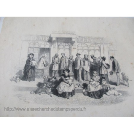 Gravure, Strasbourg, Place Kléber, un rayon de soleil en hiver, Eugène Laville & Lemaître, XIXe siècle - art, graveur