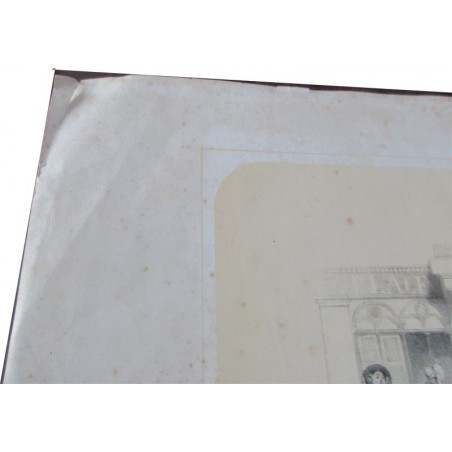 Gravure, Strasbourg, Place Kléber, un rayon de soleil en hiver, Eugène Laville & Lemaître, XIXe siècle - art, graveur
