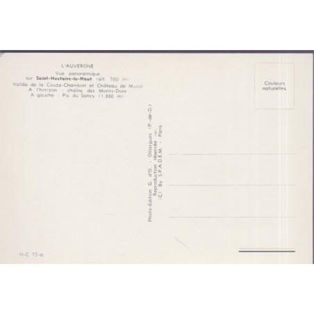 Saint-Nectaire-le-Haut, vue panoramique - carte postale département Puy-de-Dôme