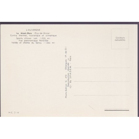 Le Mont-Dore - carte postale département Puy-de-Dôme
