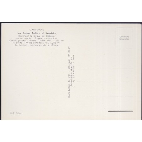 Les Roches Tuilières et Sanadoire - carte postale département Puy-de-Dôme