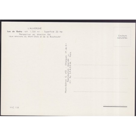 Lac de Guéry - carte postale département Puy-de-Dôme, Auvergne