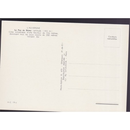 Le Puy de Dôme - carte postale département Puy-de-Dôme, Auvergne