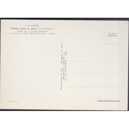 Château féodal de Murol - carte postale département Puy-de-Dôme, Auvergne