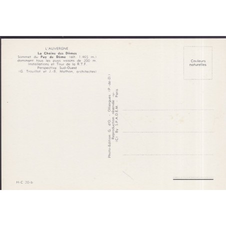 Le Puy de Dôme, sommet - carte postale département Puy-de-Dôme, Auvergne