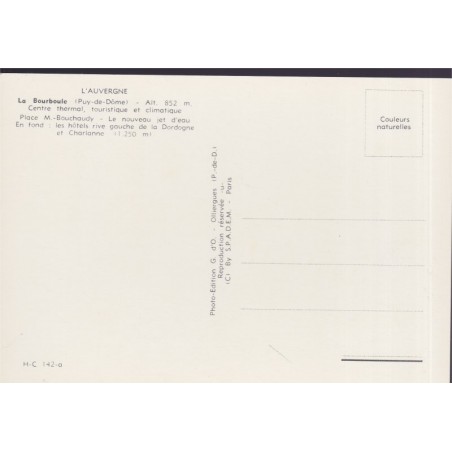 La Bourboule, place M. Bouchaudy - carte postale département Puy-de-Dôme, Auvergne, automobiles