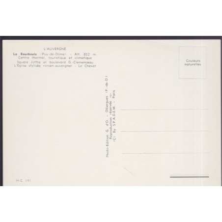 La Bourboule, square Joffre, l'église roman-auvergnat - carte postale département Puy-de-Dôme, Auvergne