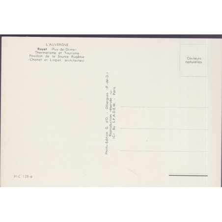 Royat, pavillon de la Source Eugénie - carte postale département Puy-de-Dôme, Auvergne, cure thermale