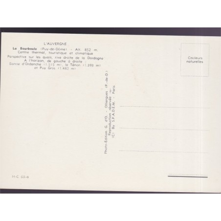 La Bourboule, sur les quais - carte postale département Puy-de-Dôme, Auvergne