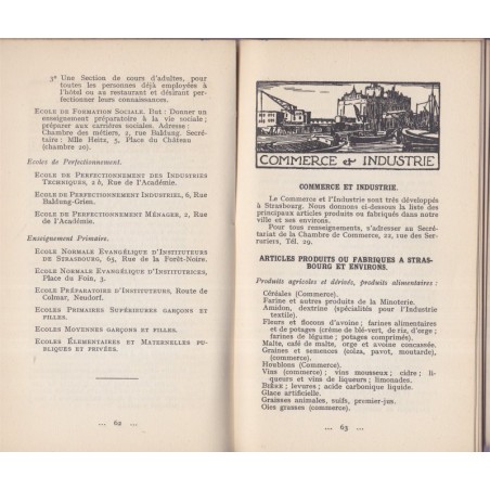 Strasbourg, syndicat d'initiative de tourisme, 1923 - guide touristique Alsace 1923