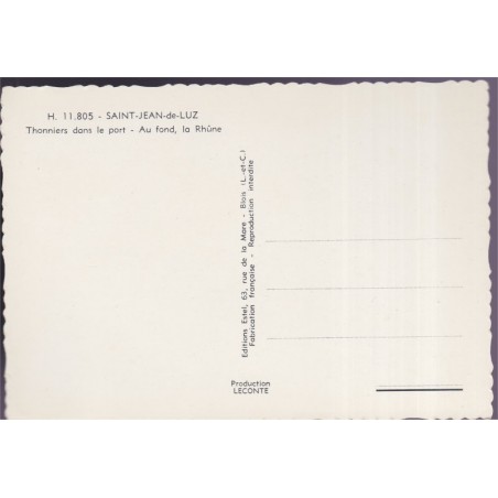 Saint-Jean-de-Luz, thonniers dans le port - carte postale département Pyrénées-Atlantiques, bateaux