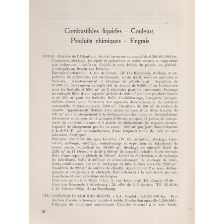 Etablissements privés installés au Port de Strasbourg, 1957 - Rhin, transports, commerce fluvial, Alsace -