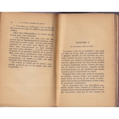 La guerre secrète en Alsace, Commandant Ladoux, 1934 - guerre 1914-1918, roman espionnage