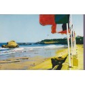 Biarritz, les drapeaux de l'Hôtel du Palais et le phare - carte postale département Pyrénées-Atlantiques