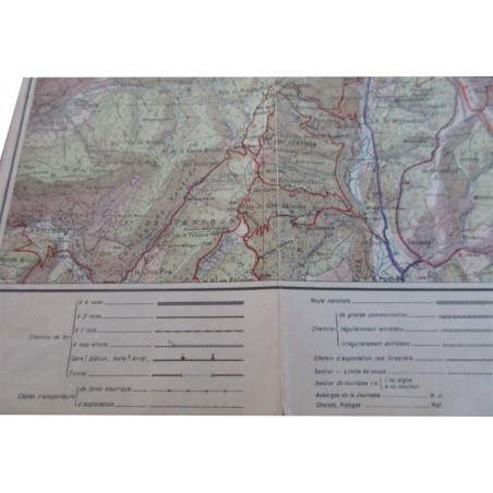Carte des Vosges, feuille de Munster, 1952, Le Club Vosgien - tourisme Alsace