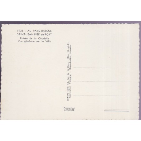 Saint-Jean-Pied-de-Port, entrée de la citadelle - carte postale département Pyrénées-Atlantiques