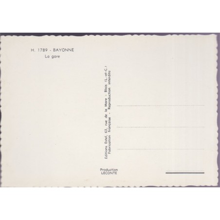 Bayonne, la gare - carte postale département Pyrénées-Atlantiques, trains