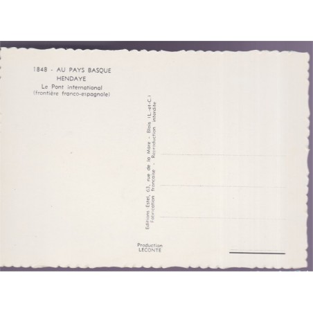 Hendaye, le pont, frontière franco-espagnole - carte postale département Pyrénées-Atlantiques