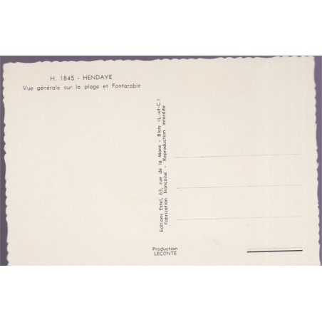 Hendaye, la plage et Fontarabie - carte postale département Pyrénées-Atlantiques