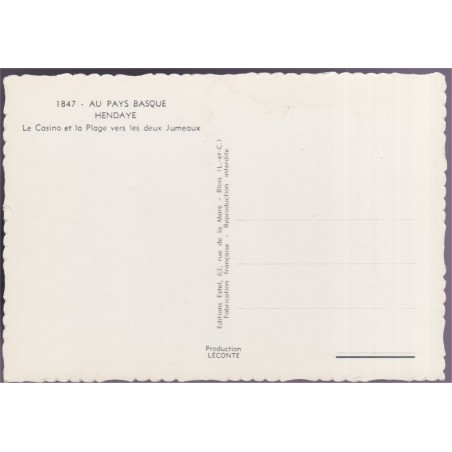 Hendaye, le casino et la plage - carte postale département Pyrénées-Atlantiques