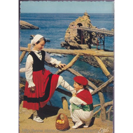 Groupe folklorique Chelitztarrak, Biarritz enfants basques - carte postale département Pyrénées-Atlantiques, folklore