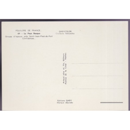 Groupe d'Ispoure Saint-Jean-Pied-de-Port, enfants basques - carte postale département Pyrénées-Atlantiques, folklore