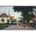 Niederbronn-les-Bains, du casino vers le Grand Hôtel - carte postale département Bas-Rhin,  station de cure