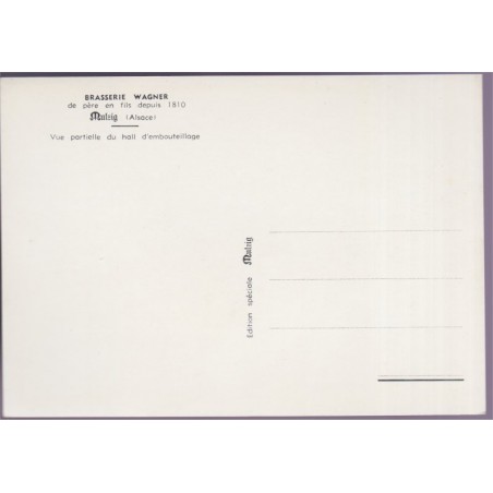 Mutzig, Brasserie Wagner, hall d'embouteillage, carte postale département Bas-Rhin, carte publicitaire, vins, bière,