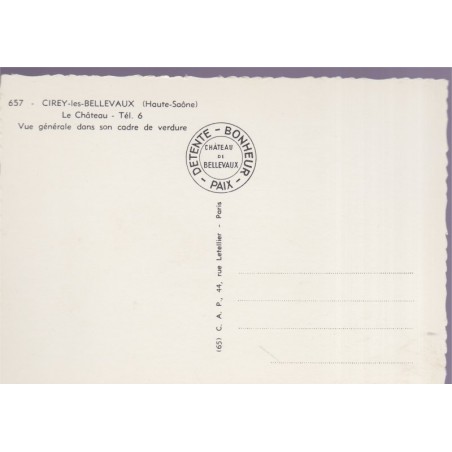 Cirey-les-Bellevaux, le château, vue générale - carte postale département Haute-Saône, châteaux