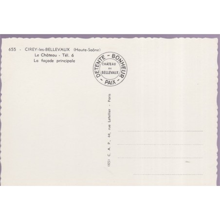Cirey-les-Bellevaux, le château, façade principale - carte postale département Haute-Saône, châteaux