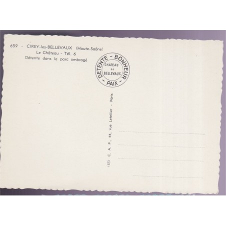 Cirey-les-Bellevaux, le château, le parc - carte postale département Haute-Saône, châteaux