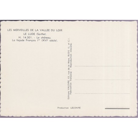Le Lude, château - carte postale département Sarthe
